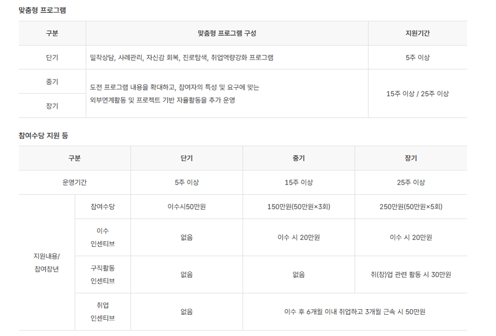 2025년 청년도전지원사업 지원금